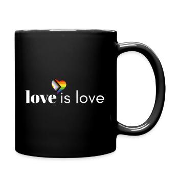 Love Is Love - Progress Pride Heart - Full Colour Mug - black - Right