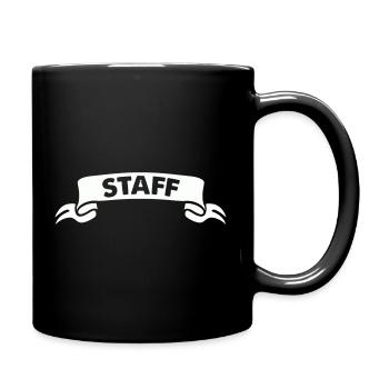 Personalisiertes Staff-Design in Schwarzweiß - Tasse einfarbig - Schwarz - Rechts