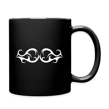 Flames Tribal Pattern Shirt - Full Colour Mug - black - Right