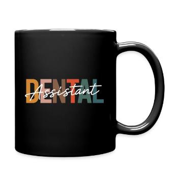 Dental Assist Color Block Design - Full Colour Mug - black - Right