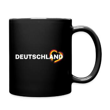 Deutschland – Herz in Schwarz Rot Gold - Tasse einfarbig - Schwarz - Rechts