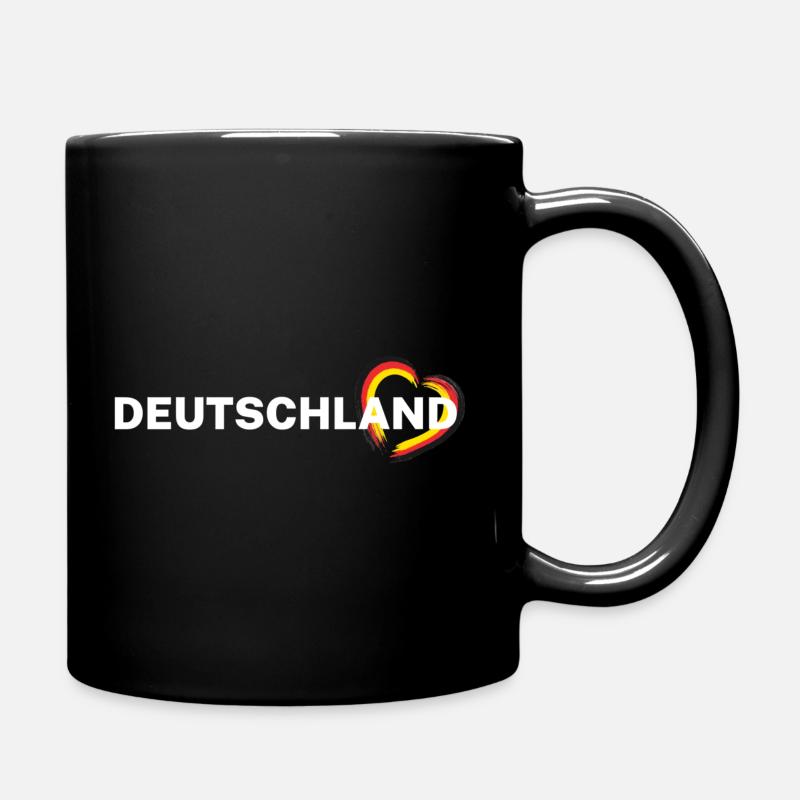 Deutschland – Herz in Schwarz Rot Gold - Tasse einfarbig - Schwarz
