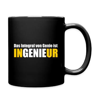 Ingenieur Genie Mathematiker lustiger Wortwitz Int - Tasse einfarbig - Schwarz - Rechts