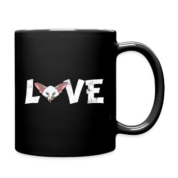 Oriental Shorthair Cat Love Silhouette Portrait - Full Colour Mug - black - Right