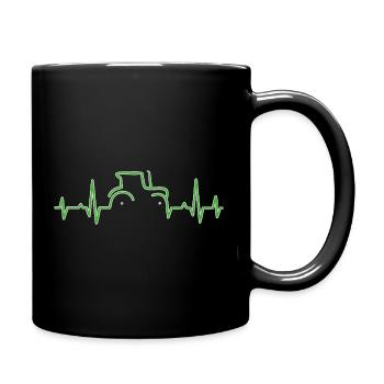 KARDIOGRAMM TRAKTOR Grün - Tasse einfarbig - Schwarz - Rechts
