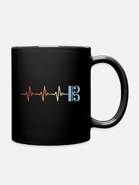 Altschlüssel Viola Bratsche Herzschlag - Tasse einfarbig - Schwarz