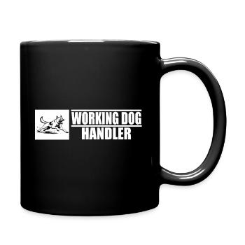 Working Dog Handler Motif - Full Colour Mug - black - Right