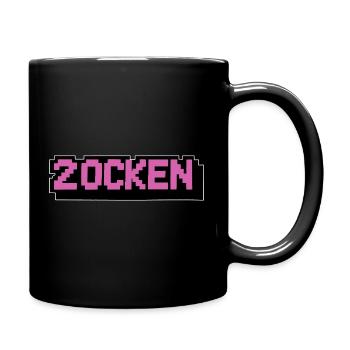 Zocken Gamer Retro Geek Mädchen - Tasse einfarbig - Schwarz - Rechts