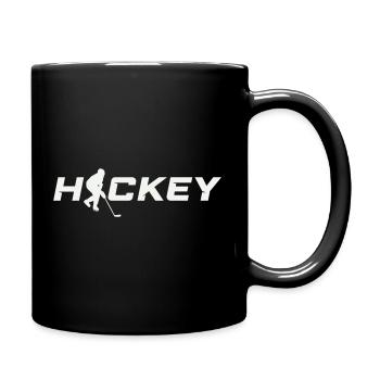 Hockey Silhouette Schriftzug Eishockey - Full Colour Mug - black - Right