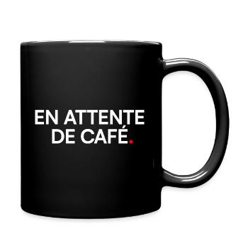 En attente de café humour matin - Mug uni - noir - Droite