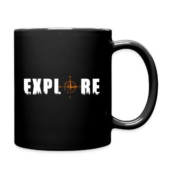 Explore Motiv mit einem Kompass - Tasse einfarbig - Schwarz - Rechts