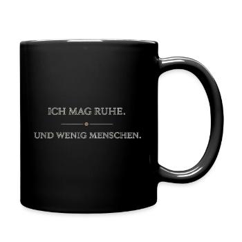 I like peace and quiet few people - Full Colour Mug - black - Right