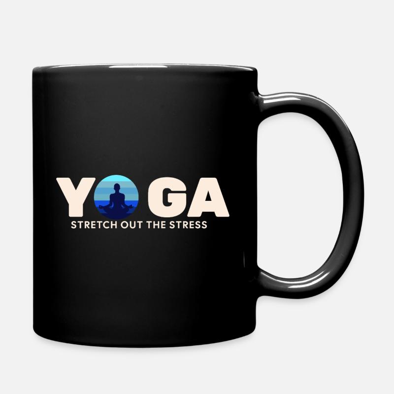 Yoga Stress Relief Circle - Full Colour Mug - black