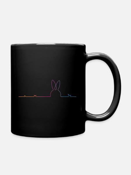 Osterhase Ostern - Tasse einfarbig - Schwarz