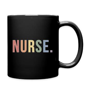 NURSE Soft Rainbow Typografie LGBTQ Pride Design - Tasse einfarbig - Schwarz - Rechts