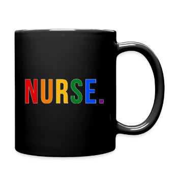 NURSE Rainbow Typography LGBTQ Pride Design - Tasse einfarbig - Schwarz - Rechts
