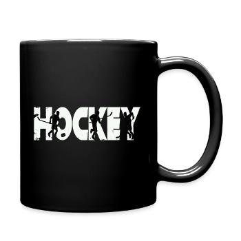 Vintage Eishockey Spieler Silhouette - Tasse einfarbig - Schwarz - Rechts