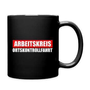 Arbeitskreis Ortskontrollfahrt OKF - Tasse einfarbig - Schwarz - Rechts