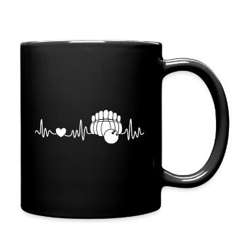Bowling Skittles Heartbeat for Bowlers - Full Colour Mug - black - Right