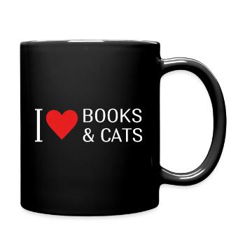 Livres d’amour et livres de chats Diction de lecture de chat - Mug uni - noir - Droite