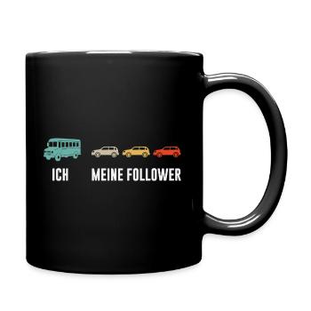 Busfahrer Und Meine Follower - Tasse einfarbig - Schwarz - Rechts