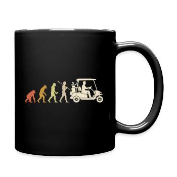 Golfwagen-Evolution Lustiges Golfer-Geschenk - Tasse einfarbig - Schwarz - Rechts