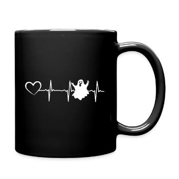 Halloween Ghost Halloween Heartbeat Heart Ghost - Full Colour Mug - black - Right