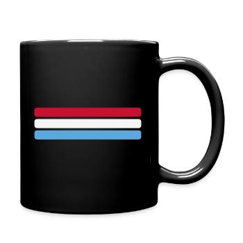 Luxemburg Flagge Minimal - Fahne Fan Streifen Desi - Tasse einfarbig - Schwarz - Rechts