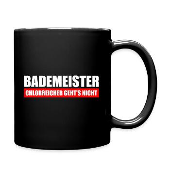 Bademeister chlorreicher geht's nicht - Tasse einfarbig - Schwarz - Rechts