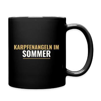Karpfenangeln im Sommer. - Tasse einfarbig - Schwarz - Rechts