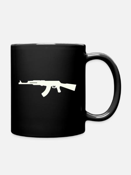 Gewehr Silhouette im Minimalstil - Tasse einfarbig - Schwarz