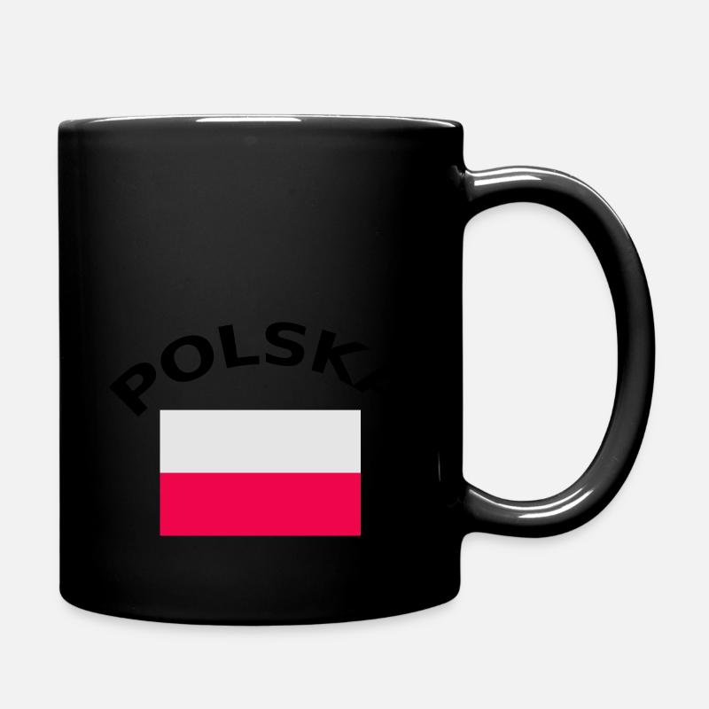 Pologne, Polska, drapeau, drapeau - Mug uni - noir