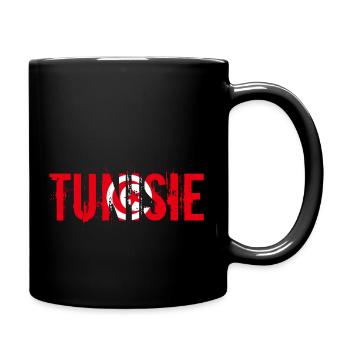 logo_flag_grunge_tunisie - Tasse einfarbig - Schwarz - Rechts