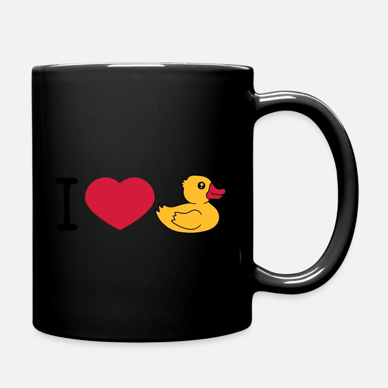 liebe i love herz quietscheente gummiente badeente - Tasse einfarbig - Schwarz