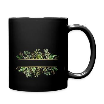 Leaf frame - Tasse einfarbig - Schwarz - Rechts