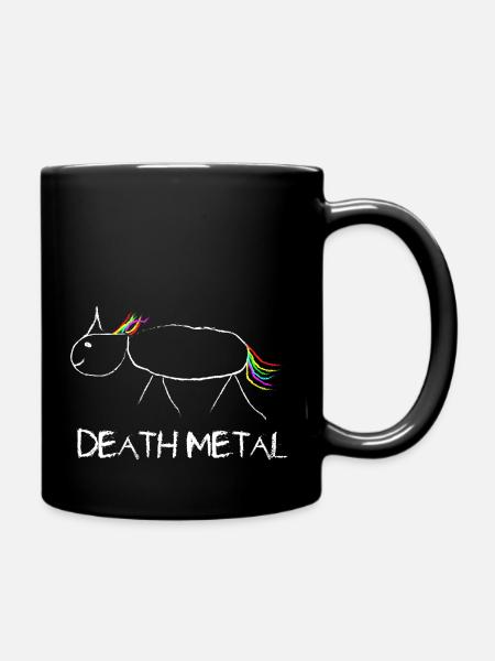 Death Metal Unicorn - Tasse einfarbig - Schwarz