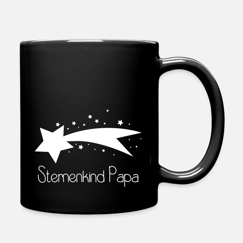 Sternenkind Papa - Tasse einfarbig - Schwarz