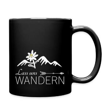 LASS UNS WANDERN EDELWEISS UND BERGE - Tasse einfarbig - Schwarz - Rechts