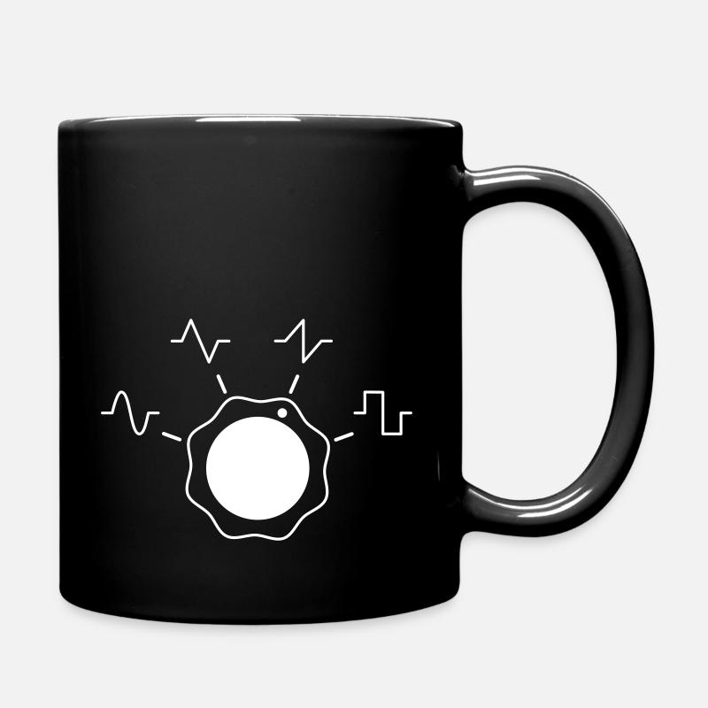 Synthesizer Drehknopf mit Wellenformen - Tasse einfarbig - Schwarz