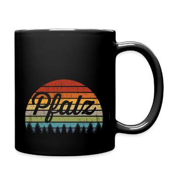 Pfalz Pfälzer Wald Retro Pfalzliebe - Tasse einfarbig - Schwarz - Rechts
