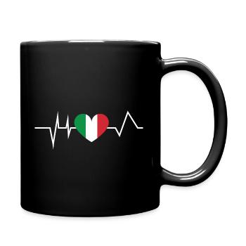 Heartbeat Italy Heart Italia Italian Heart Line - Ensfarvet krus - sort - Højre