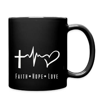 faith hope love - Mug uni - noir - Droite