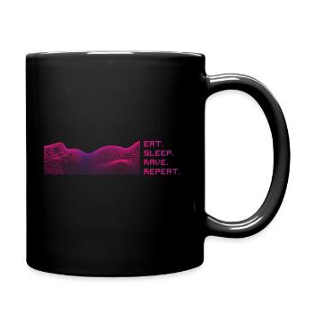 Eat. Sleep. Rave. Repeat. - Tasse einfarbig - Schwarz - Rechts