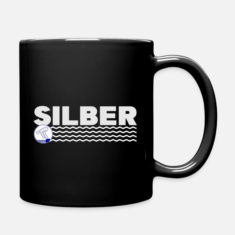 Schwimmen Schwimmer Silber Geschenk - Tasse einfarbig - Schwarz