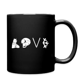Skifahren - Wintersport Liebe - Tasse einfarbig - Schwarz - Rechts