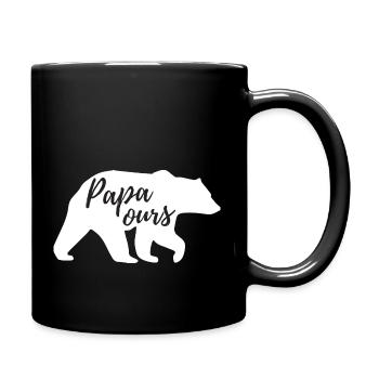 Papa ours - Mug uni - noir - Droite