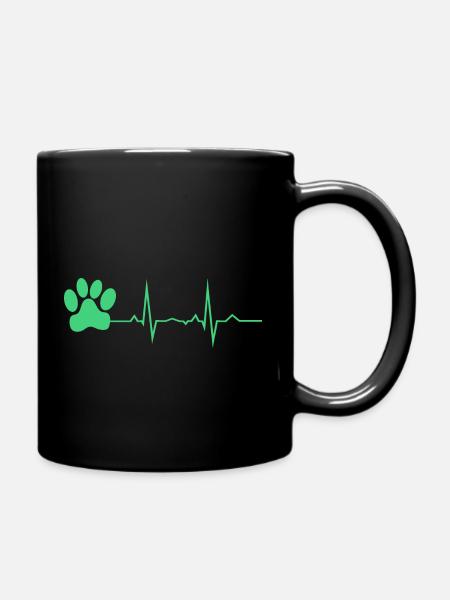 Heartbeat Paw - Full Colour Mug - black