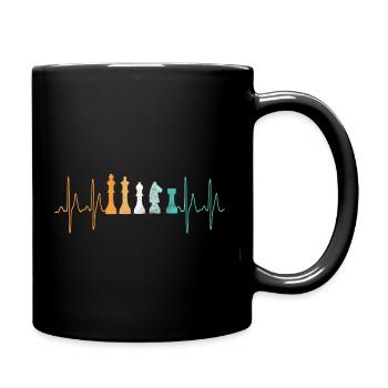 Chess Heartbeat Heartbeat Vintage - Full Colour Mug - black - Right