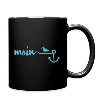 ANKER MIT MÖVE Norddeutschland - Moin - Tasse einfarbig - Schwarz - Rechts