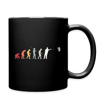 Dart Evolution Dartspieler Darten Darts Geschenk - Tasse einfarbig - Schwarz - Rechts